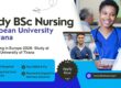 BSc Nursing in European University of Tirana 2026 banner with study abroad guidance by Thirdwave Overseas Education