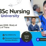 BSc Nursing in European University of Tirana 2026 banner with study abroad guidance by Thirdwave Overseas Education